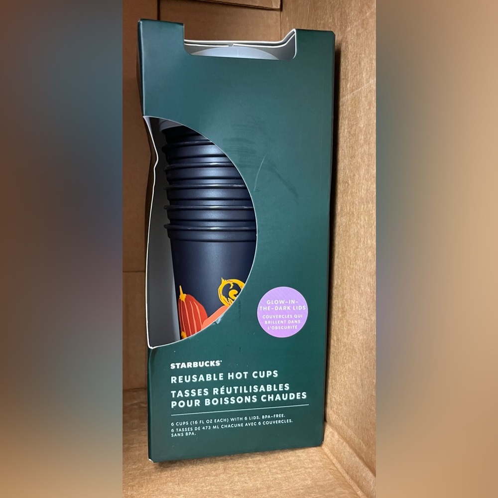 Starbucks Halloween Set of 6 Glow in the Dark Hot Cups, 16oz Fall  Autumn 2021